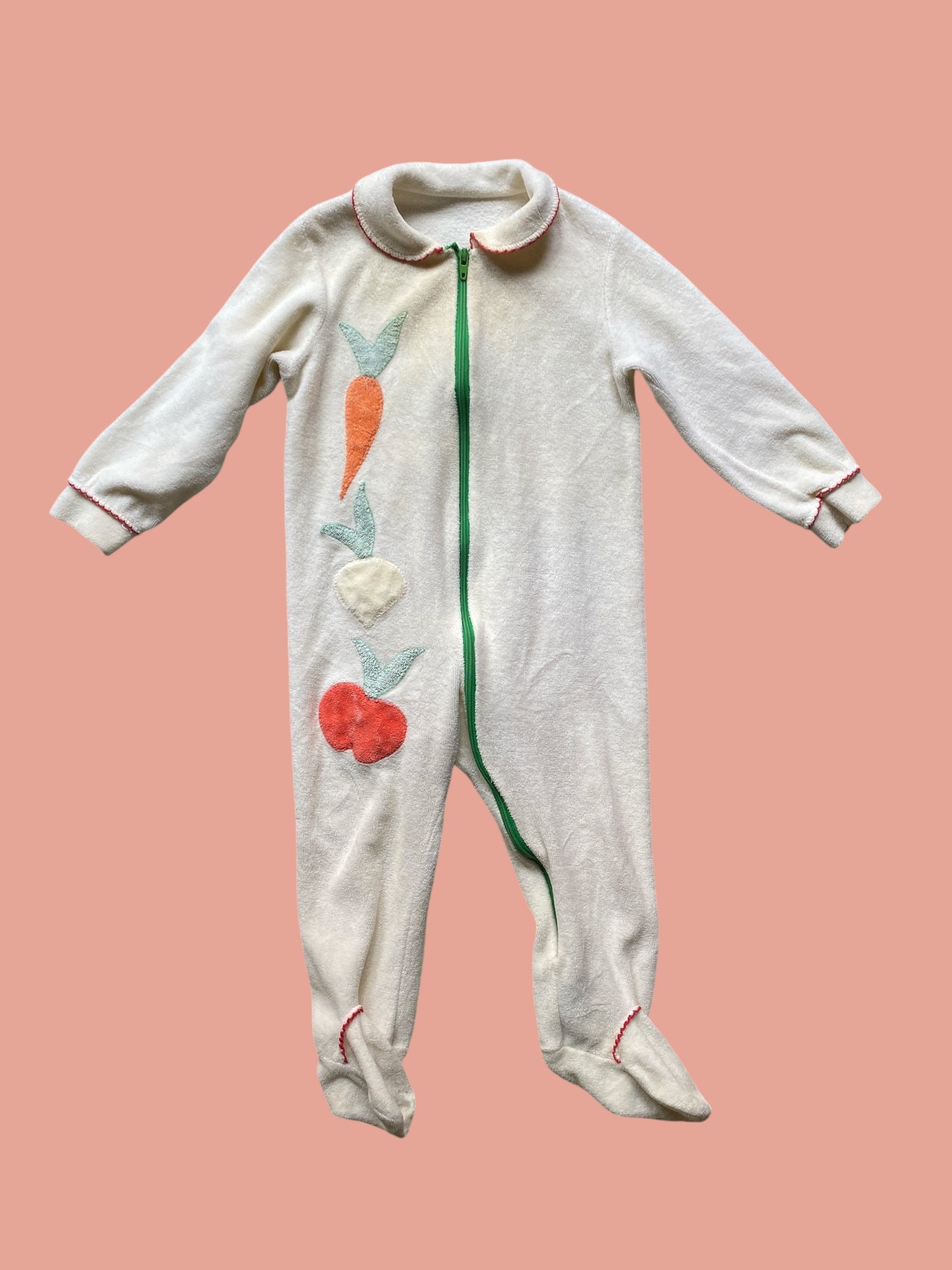 Vintage fleece vegetable sleeper 3-6m