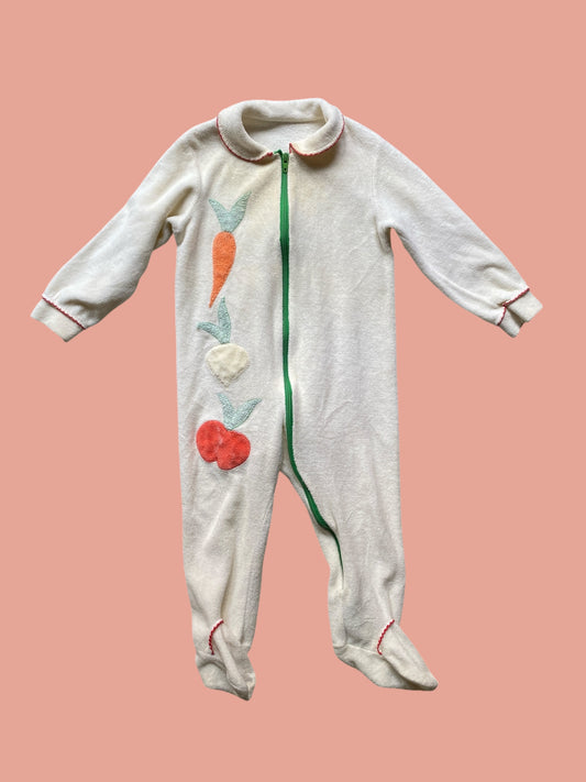 Vintage fleece vegetable sleeper 3-6m