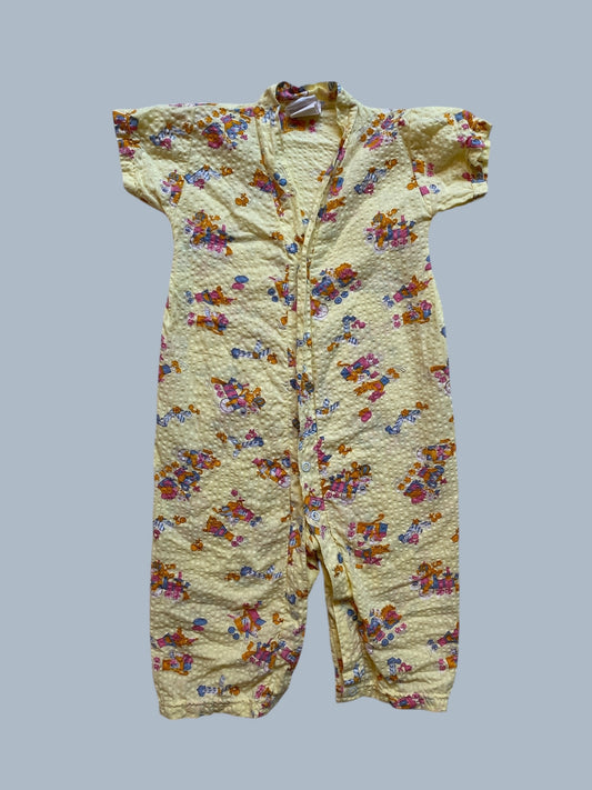 Vintage cotton crepe romper 12m