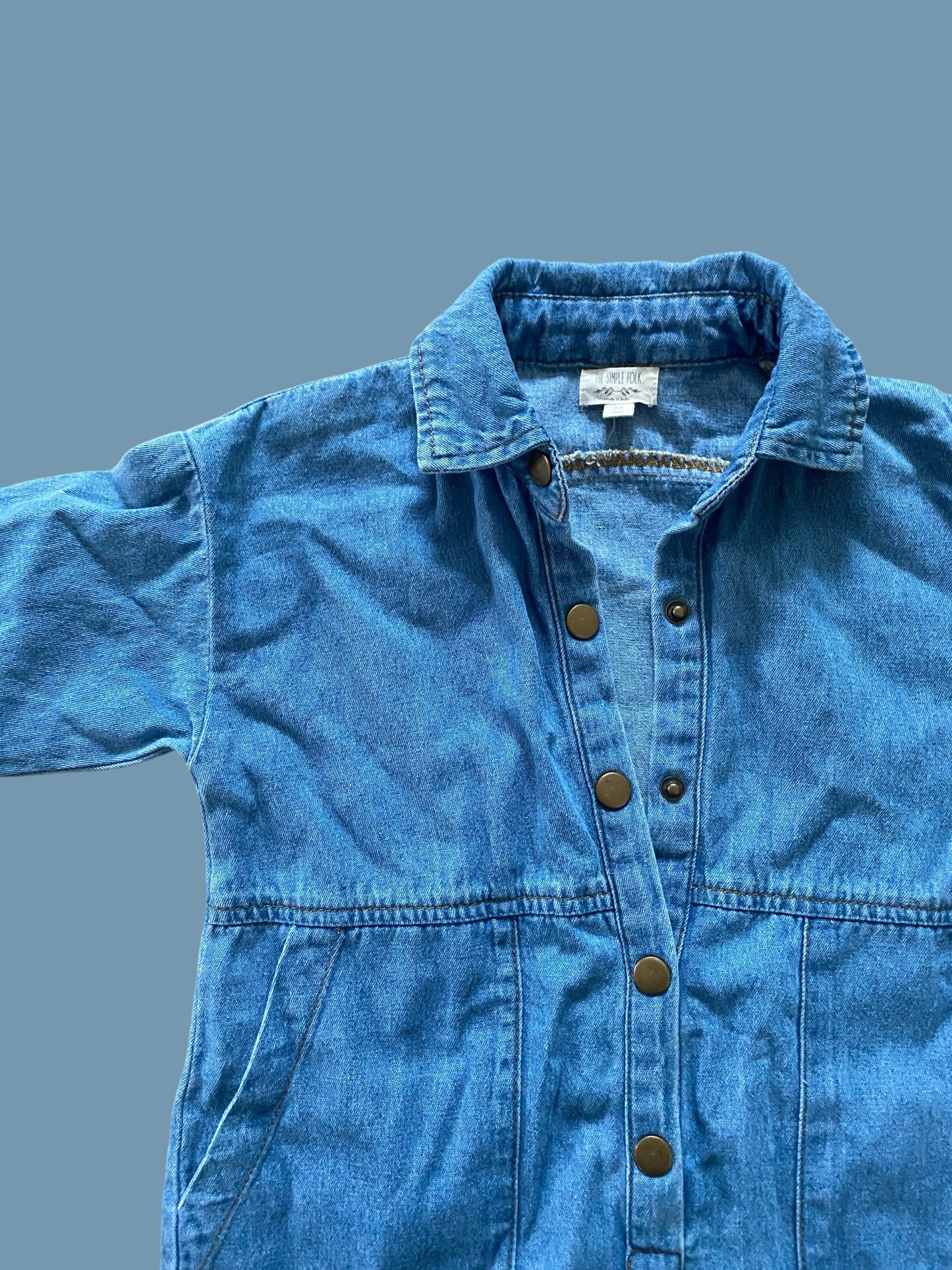 Organic cotton denim boiler suit 18-24m | The Simple Folk