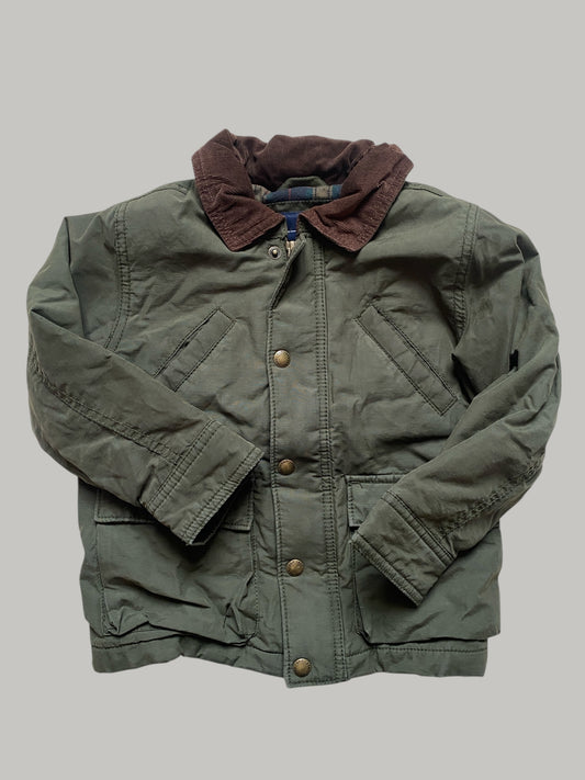 Dark green flannel lined coat 4Y | Gap