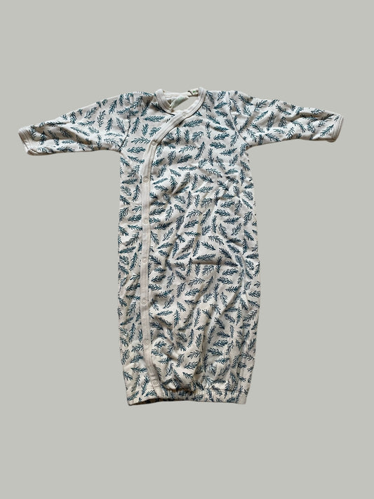 Organic cotton leaves gown sleeper 3-6m | Parade Organic