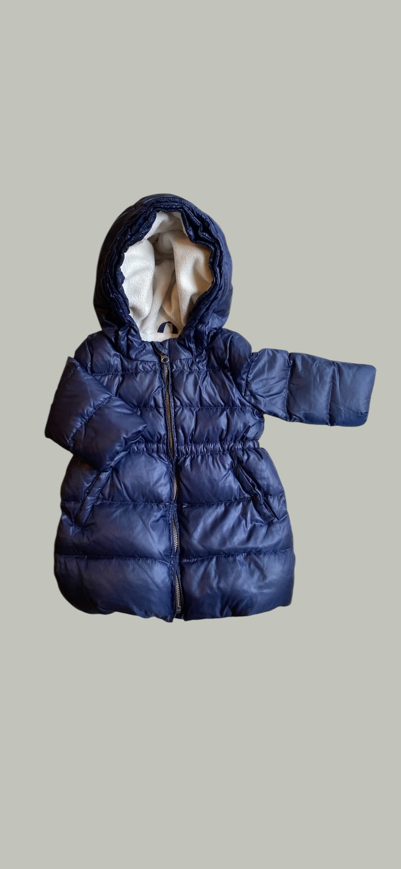 Navy puffy winter coat 12-18m | Gap
