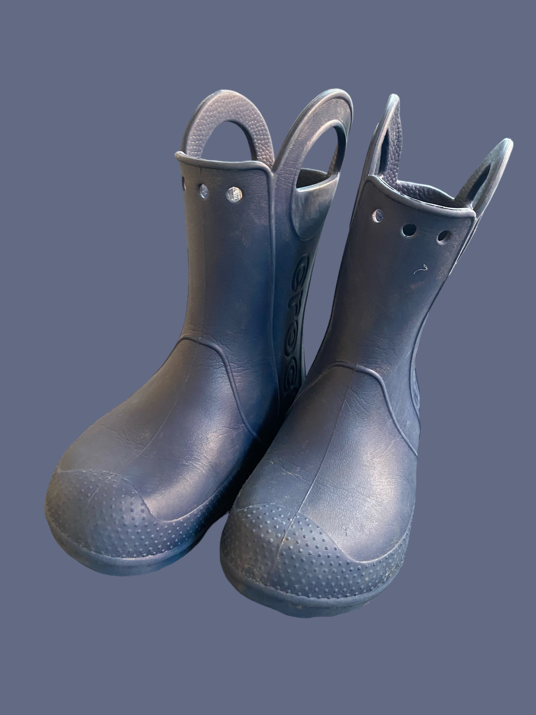 Navy rubber boots 12 US Crocs