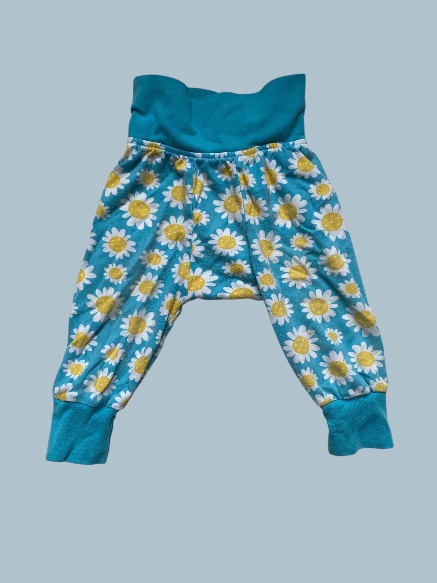 Organic cotton flower pants 12-18m (generous) | Maxomorra