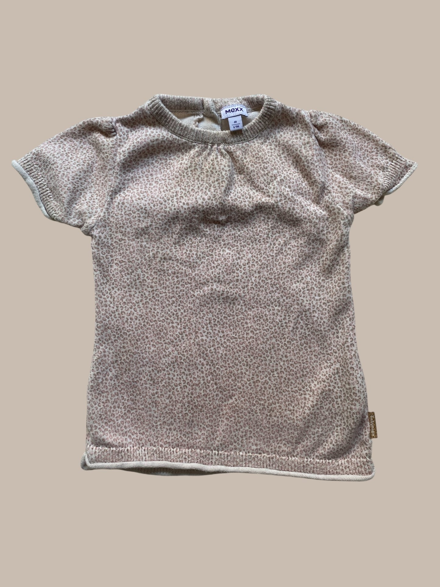 Cotton knit animal print short sleeve dress/top 6-9 | Mexx