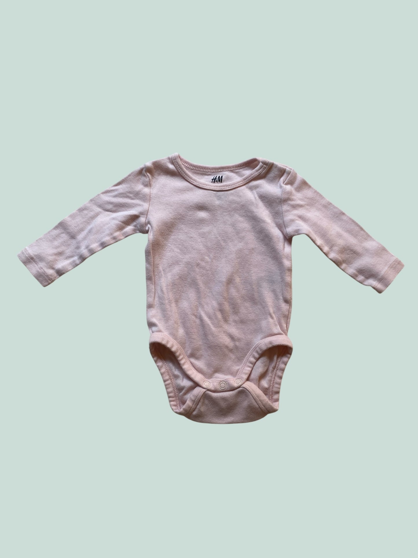 Pink organic cotton onesie 3m | H&M