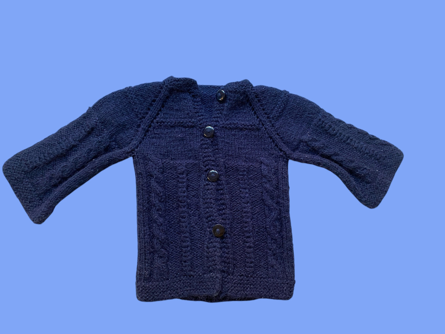 Hand knit cardigan ~1-2Y
