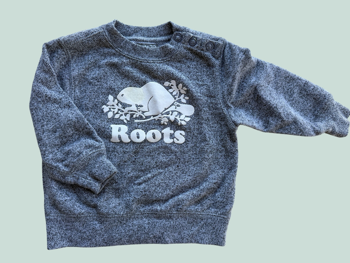 Grey cotton blend beaver sweater 18-24m | Roots