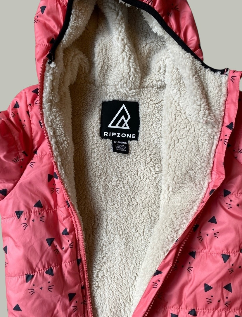Pink cat face snowsuit 12-18m | Ripzone