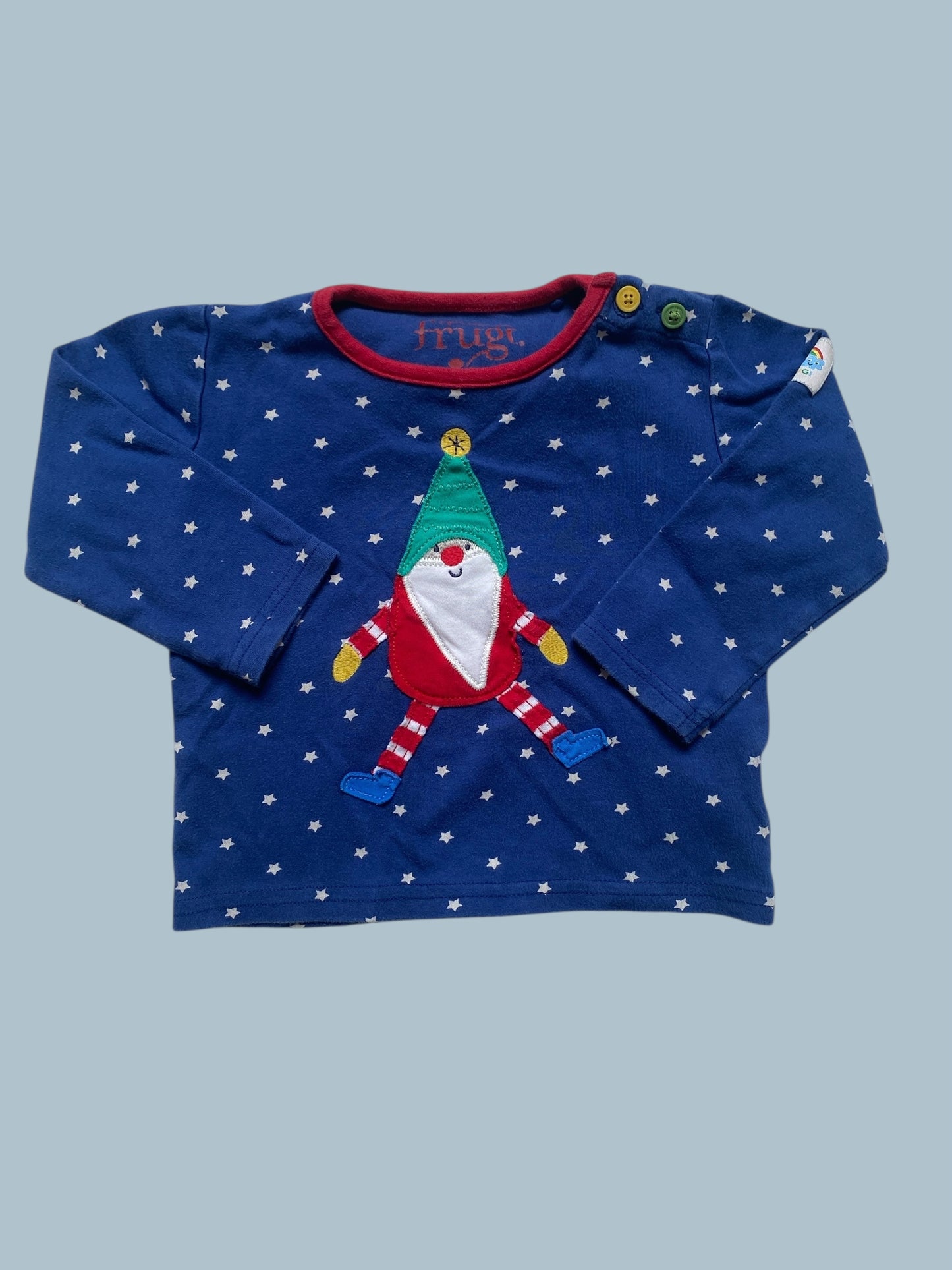 Organic cotton long sleeve gnome top 12-18m | Frugi