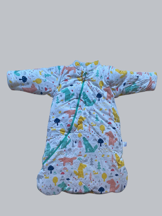 Cotton winter sleepsack with removable sleeves 2.5tog 0-6m | Mosebears
