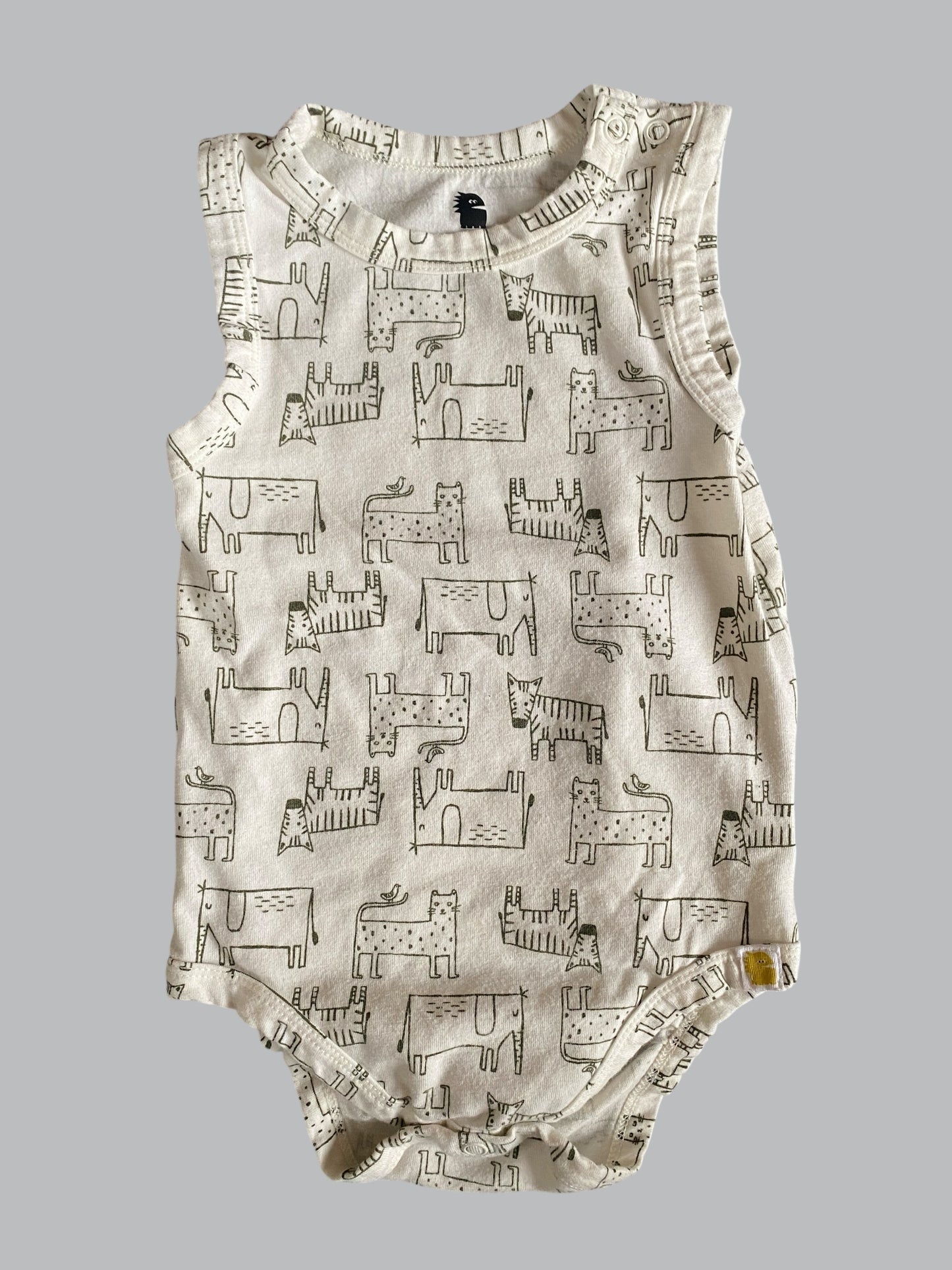 Organic cotton animal onesie 12-18m | Rose Little Earthling