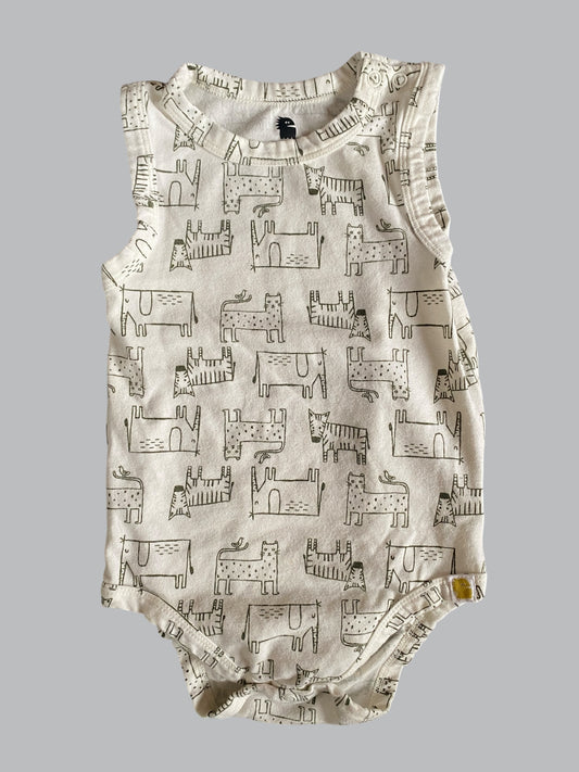 Organic cotton animal onesie 12-18m | Rose Little Earthling