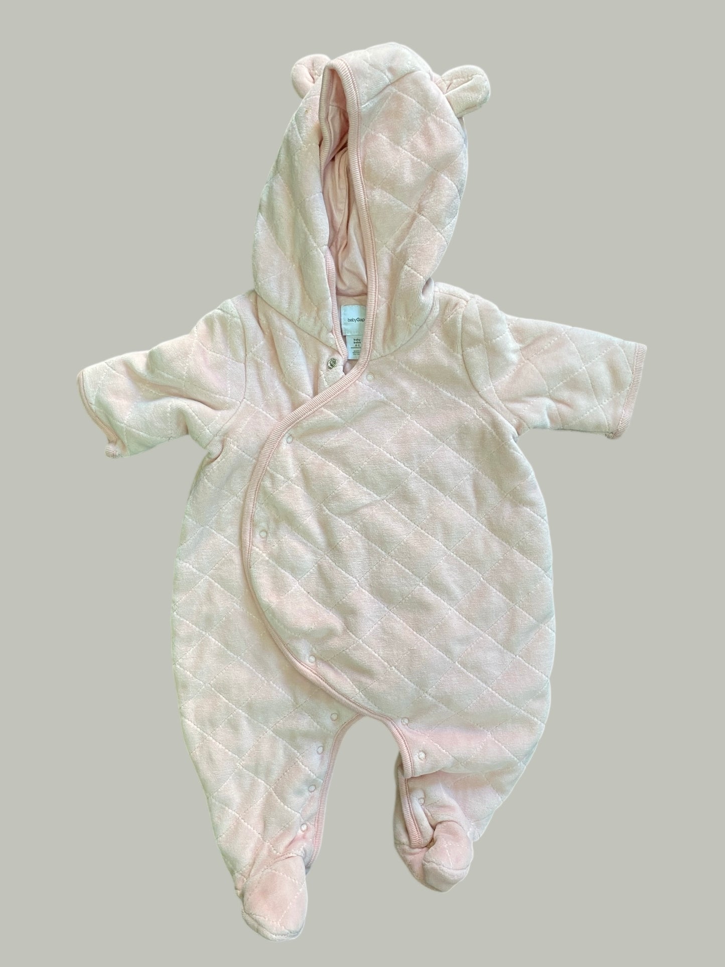 Light pink cotton lined bunting suit 0-3m | Gap