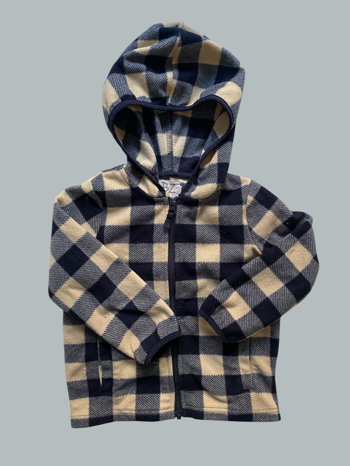 Checkered fleece hoodie 4-5Y | Rise Little Earthling