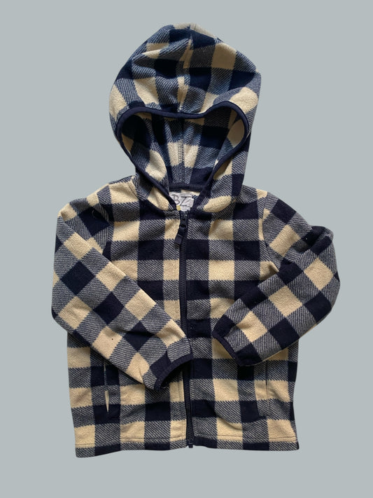 Checkered fleece hoodie 4-5Y | Rise Little Earthling