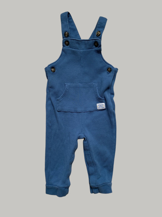 Cotton blend blue overall 12m | Carter's