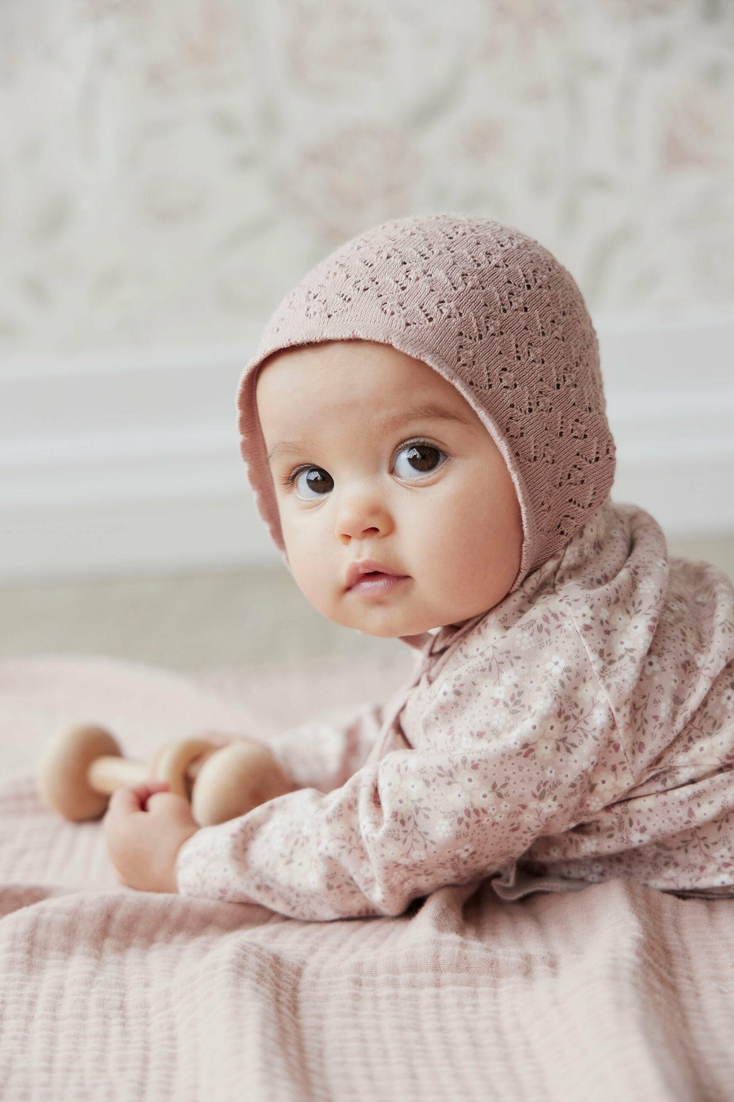 Cotton rose bonnet 6-22m | Jamie Kay