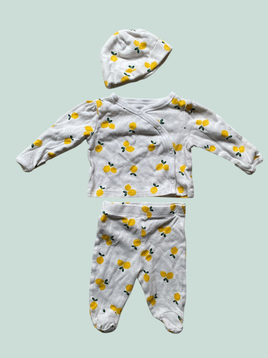 Cotton lemon newborn 3-piece set | Gerber