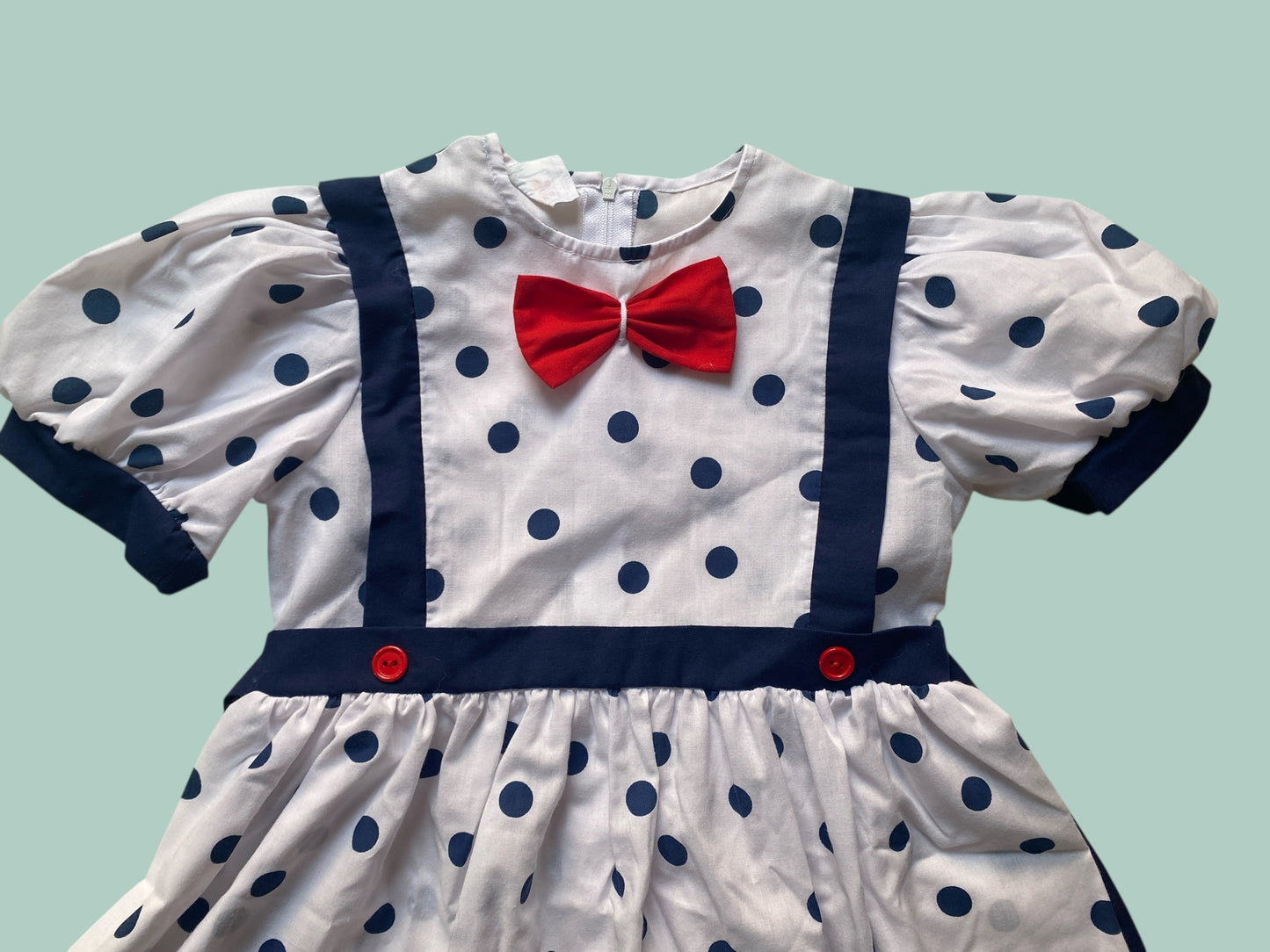 Vintage cotton polka dot dress 6Y | Kathy
