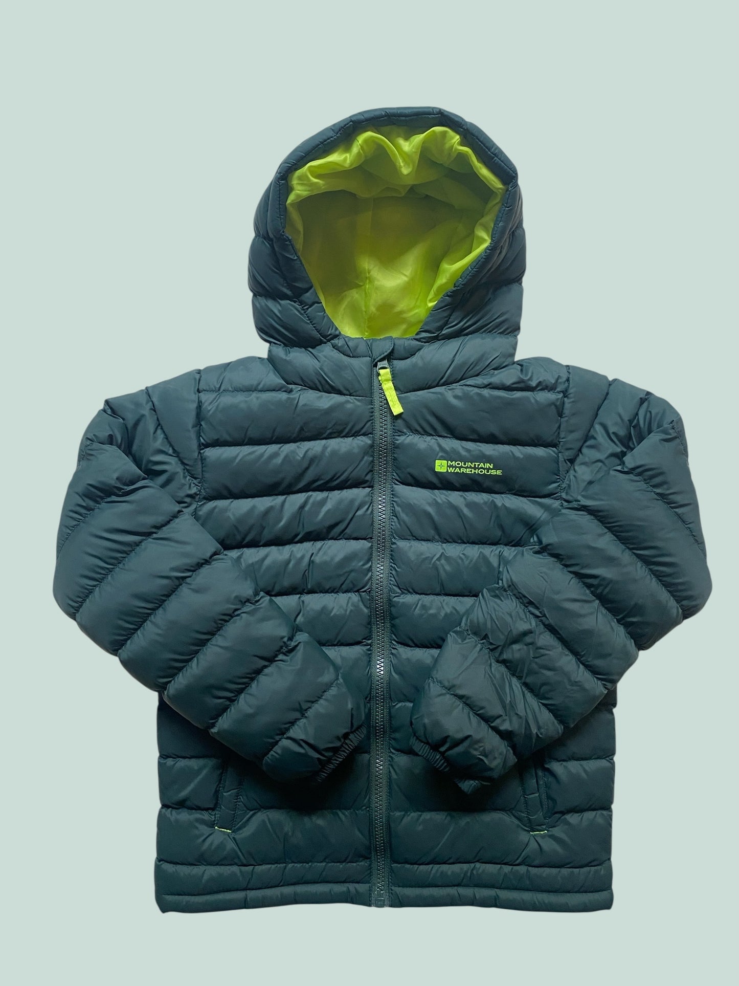 Green puffy insulated jacket 7-8Y | Mountain Warehouse - two available