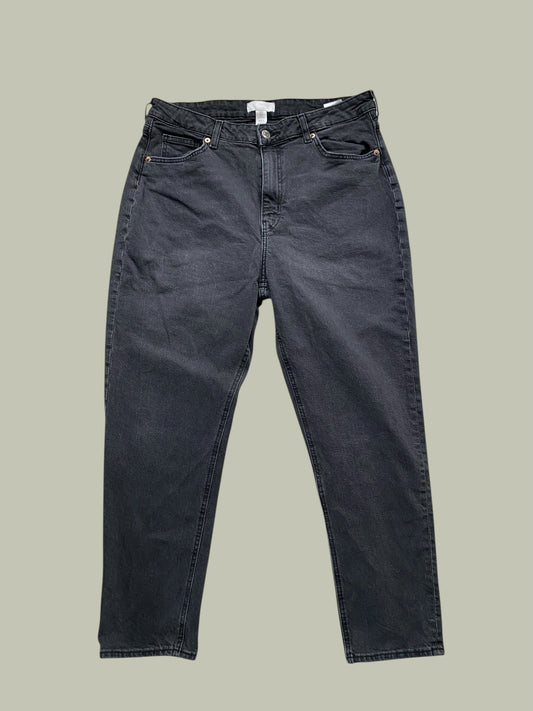 Dark grey cotton denim mom jeans women's 14 US (46 EU) | H&M
