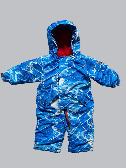 Blue and white snowsuit 12m | Deux par Deux