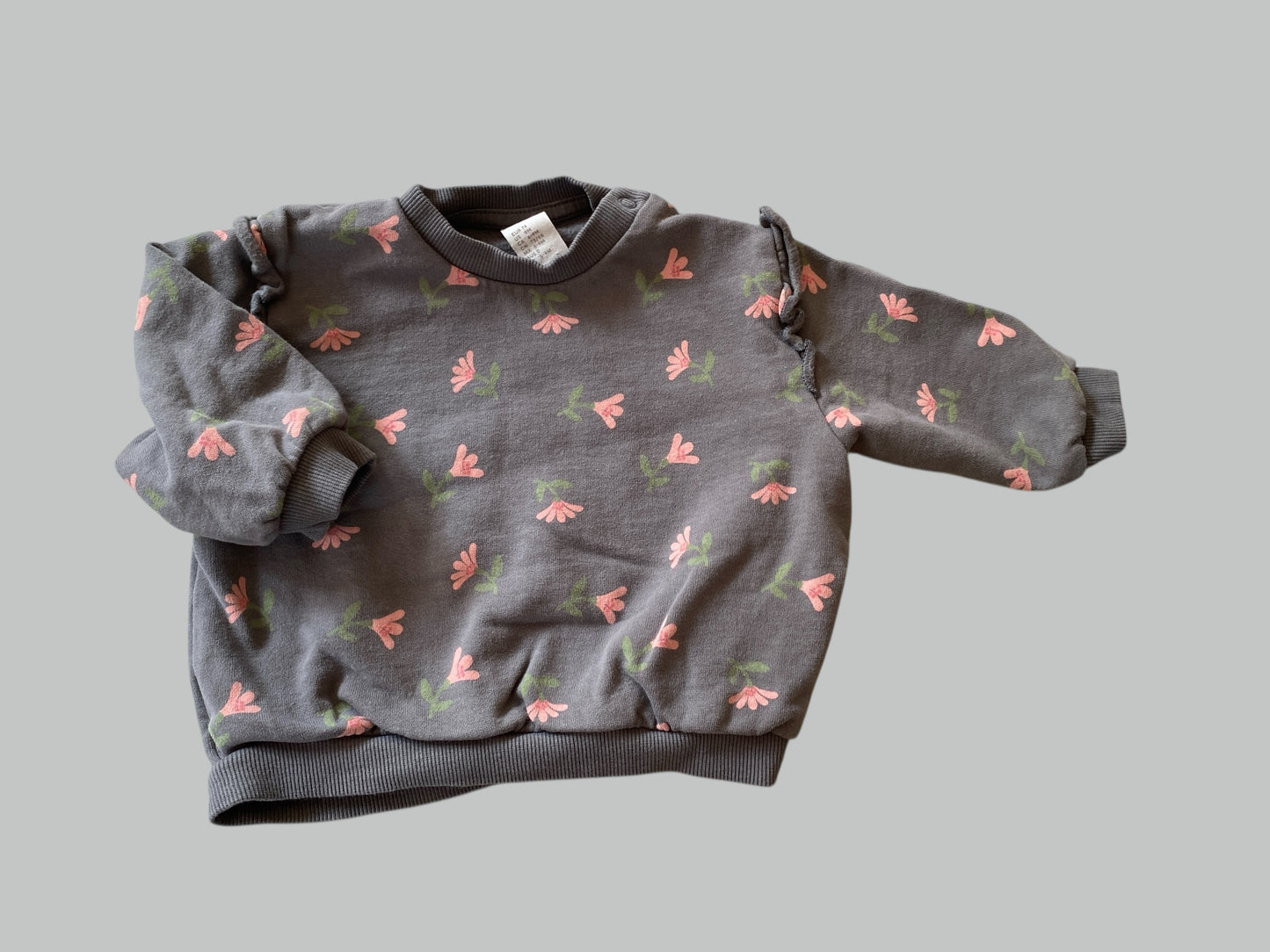 Cotton flower sweatshirt 6-9m | H&M