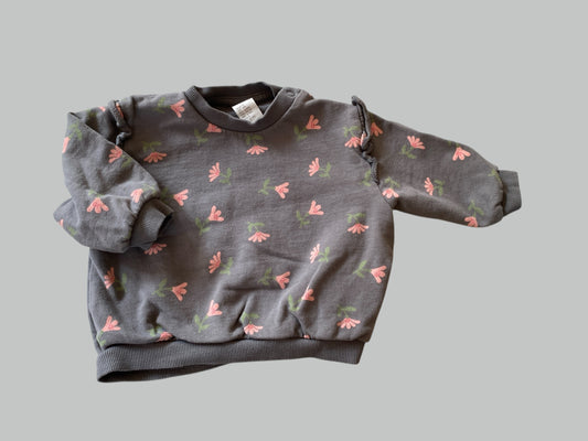 Cotton flower sweatshirt 6-9m | H&M
