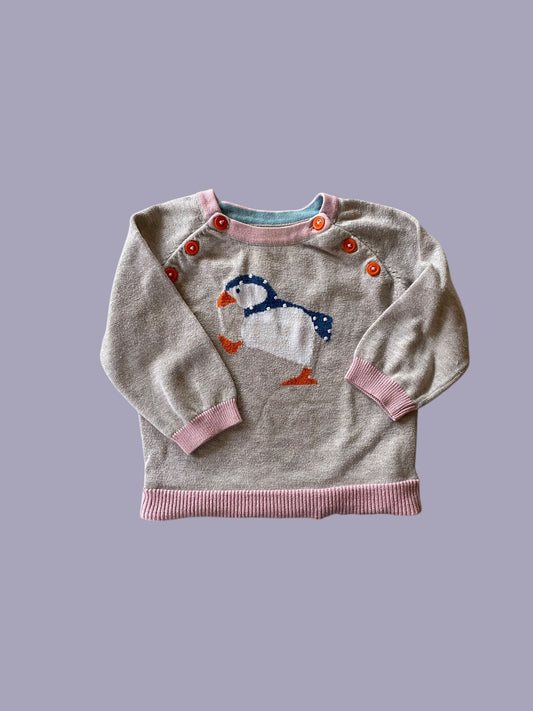 Puffin cotton knit sweater 6-12m | Baby Boden