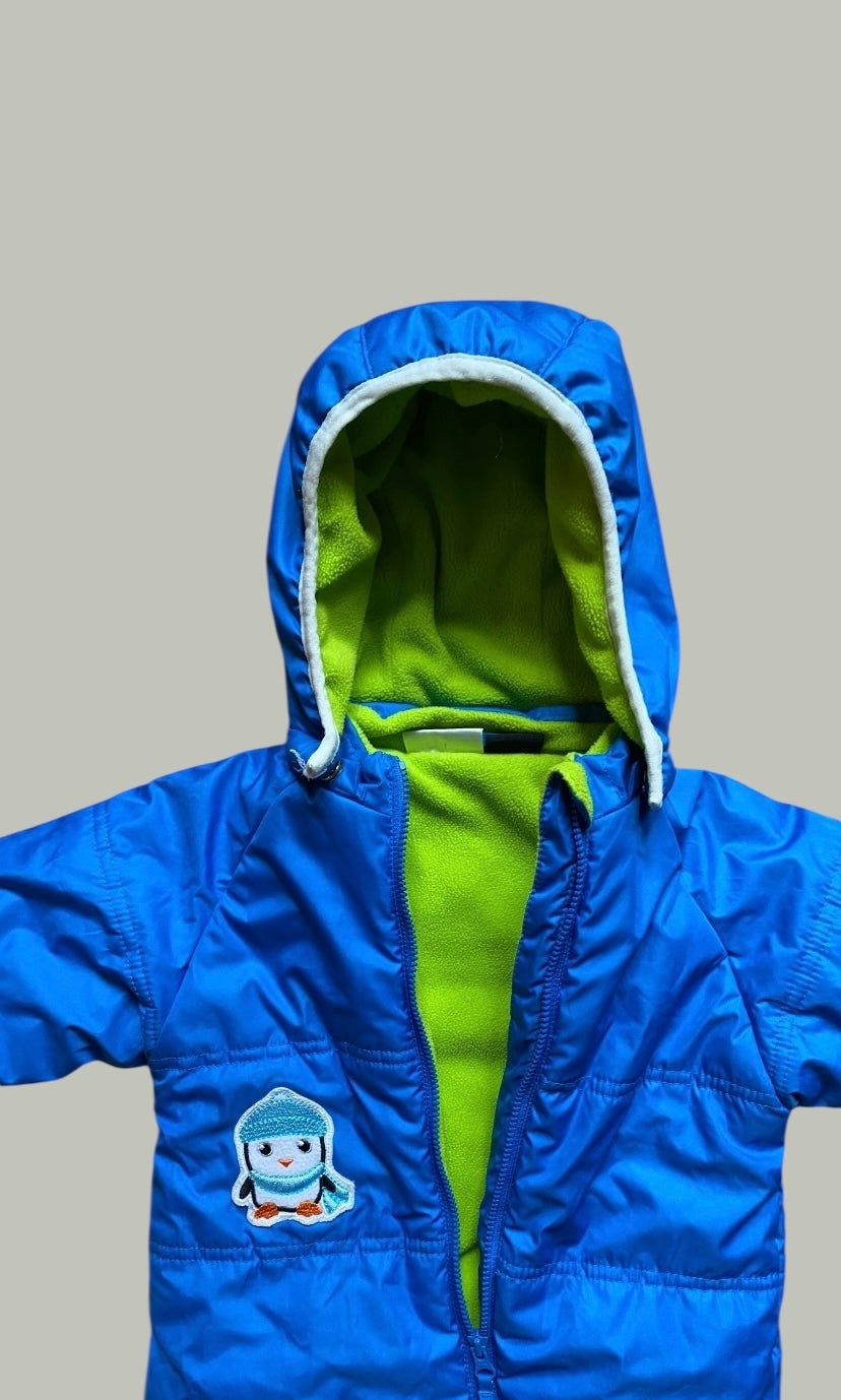 Blue fleece lined snowsuit 6-12m | Etirel