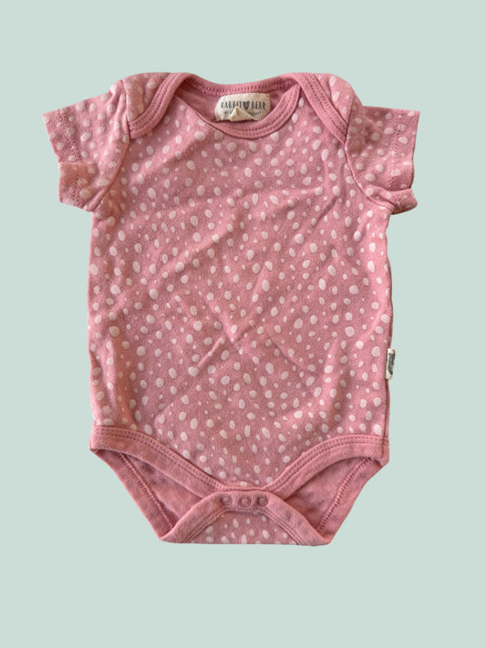 Organic cotton onesie 0-3m | Rabbit + Bear