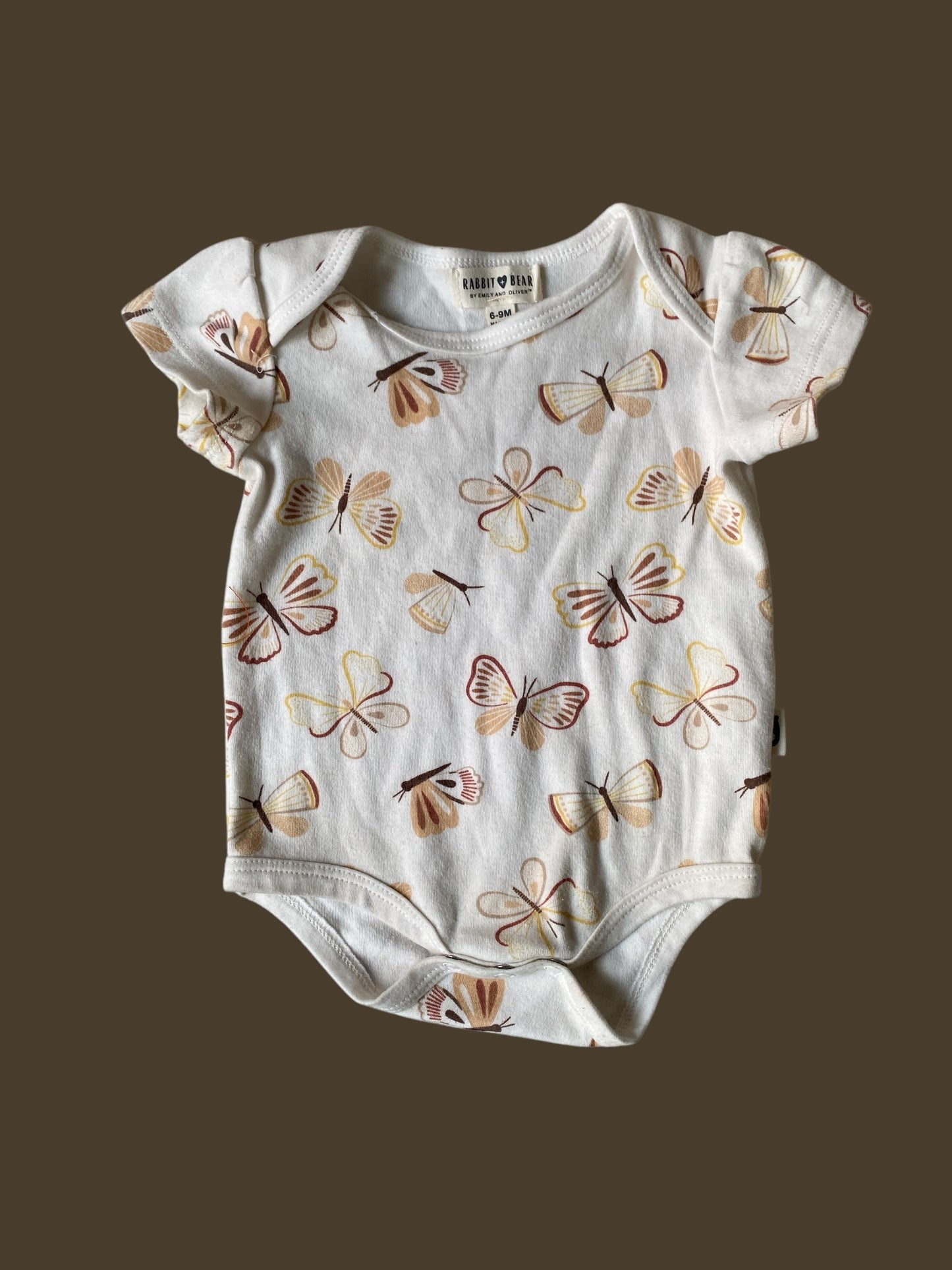 Cotton butterfly onesie 6-9m | Rabbit + Bear
