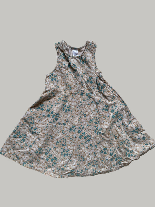Corduroy flower cotton dress 5Y | Gap