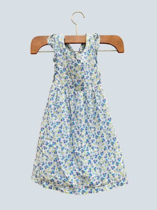 Bow back flower printed cotton dress 2-3Y | Mini Boden