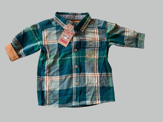 Plaid cotton shirt 6-12m | Souris Mini