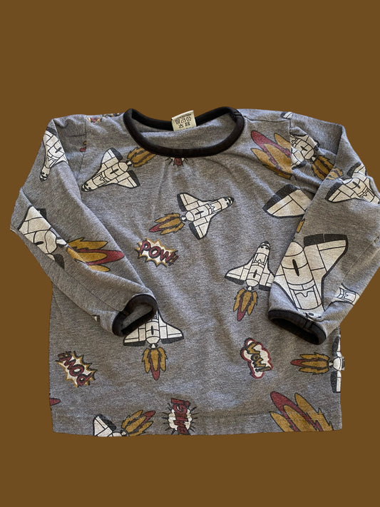 Cotton space long sleeve top 1-2Y (86-92) | Smafolk