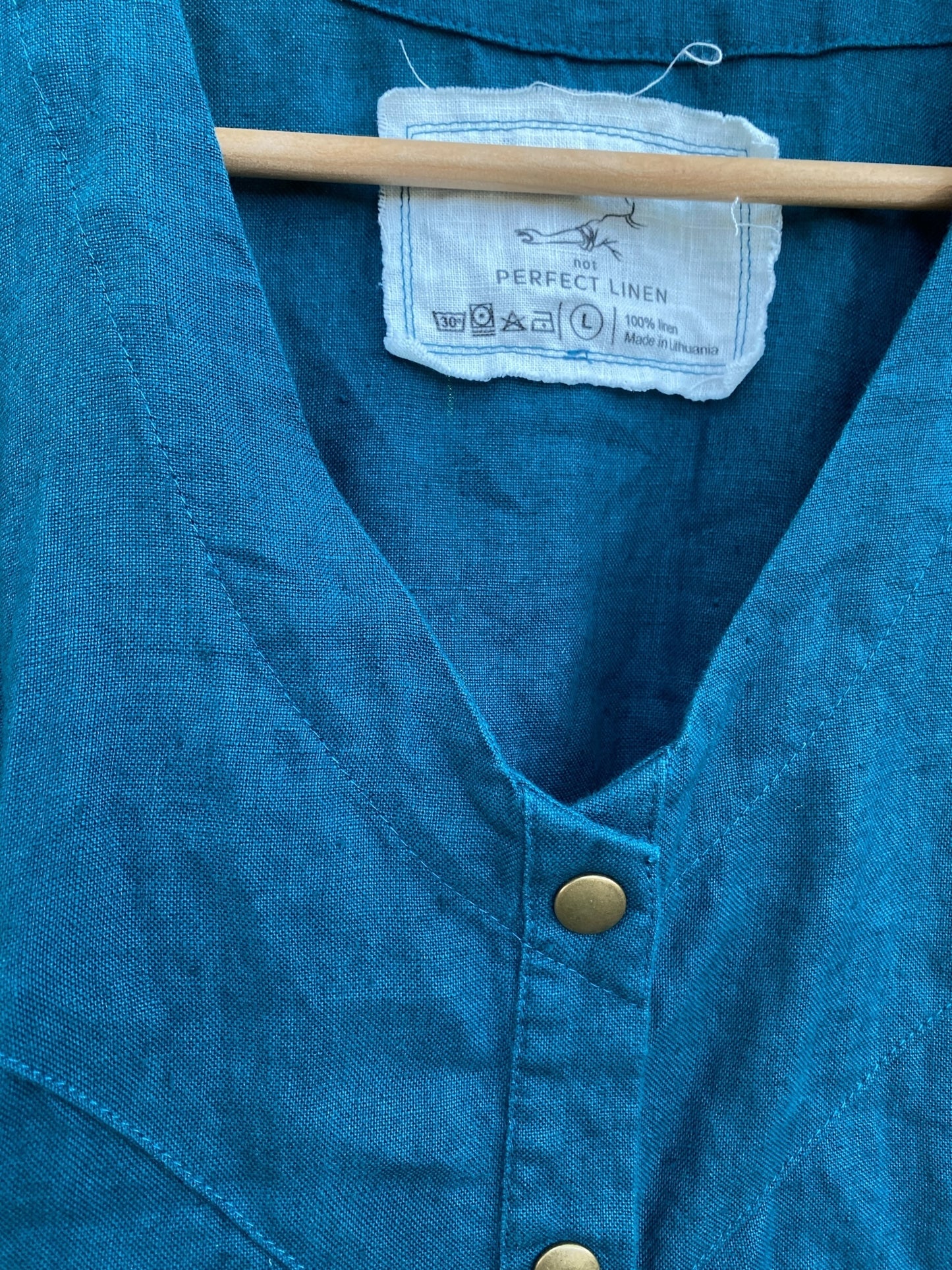 Emerald green ‘Alberta’ dress size large | Not Perfect Linen