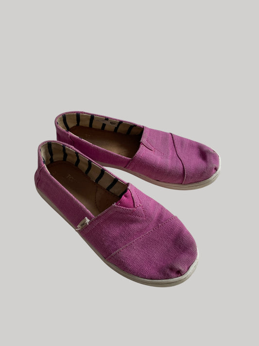 Pink canvas slip on shoe 3 US Big Kids | Tom's