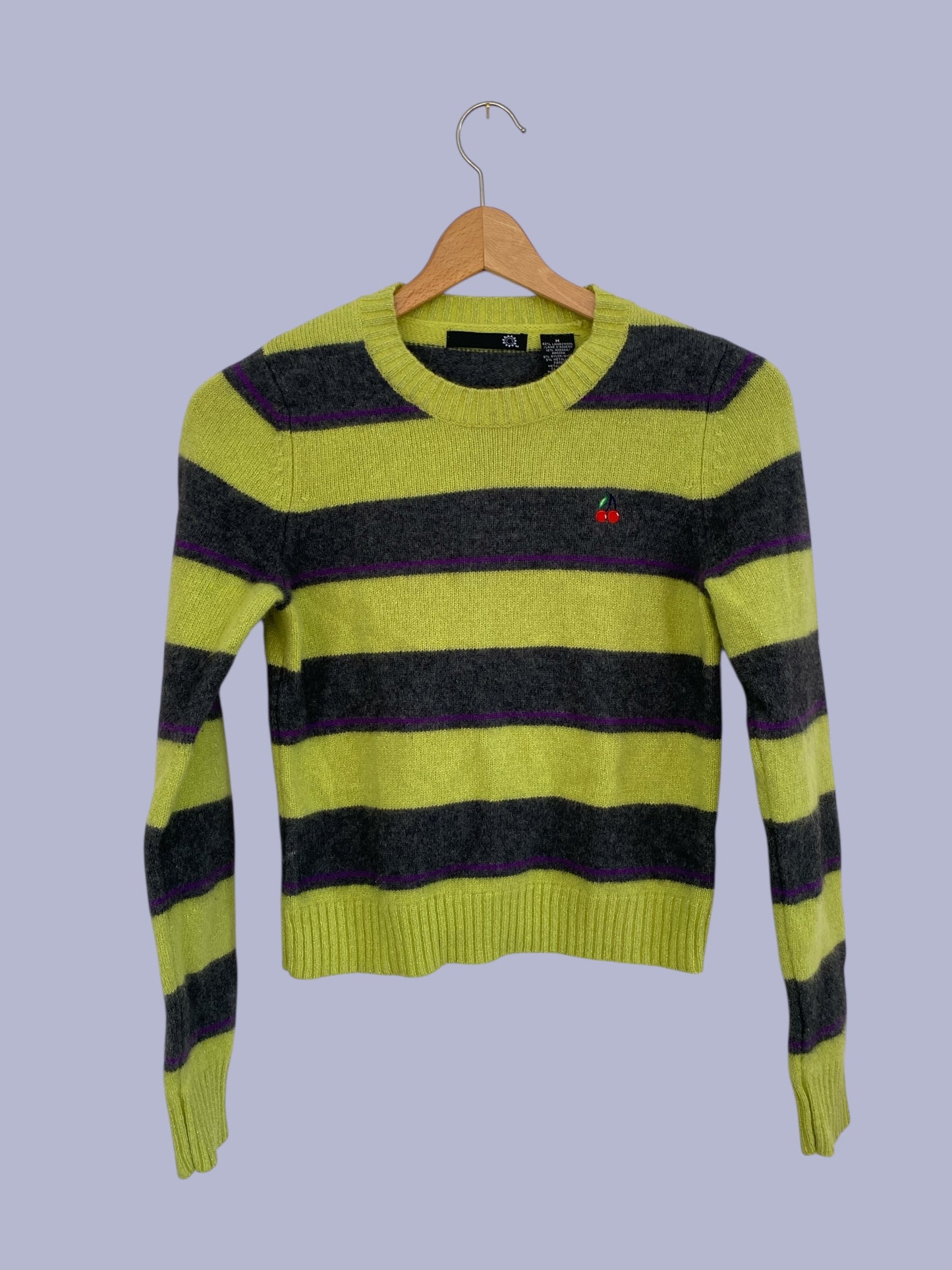 Lambs wool blend striped sweater women’s medium