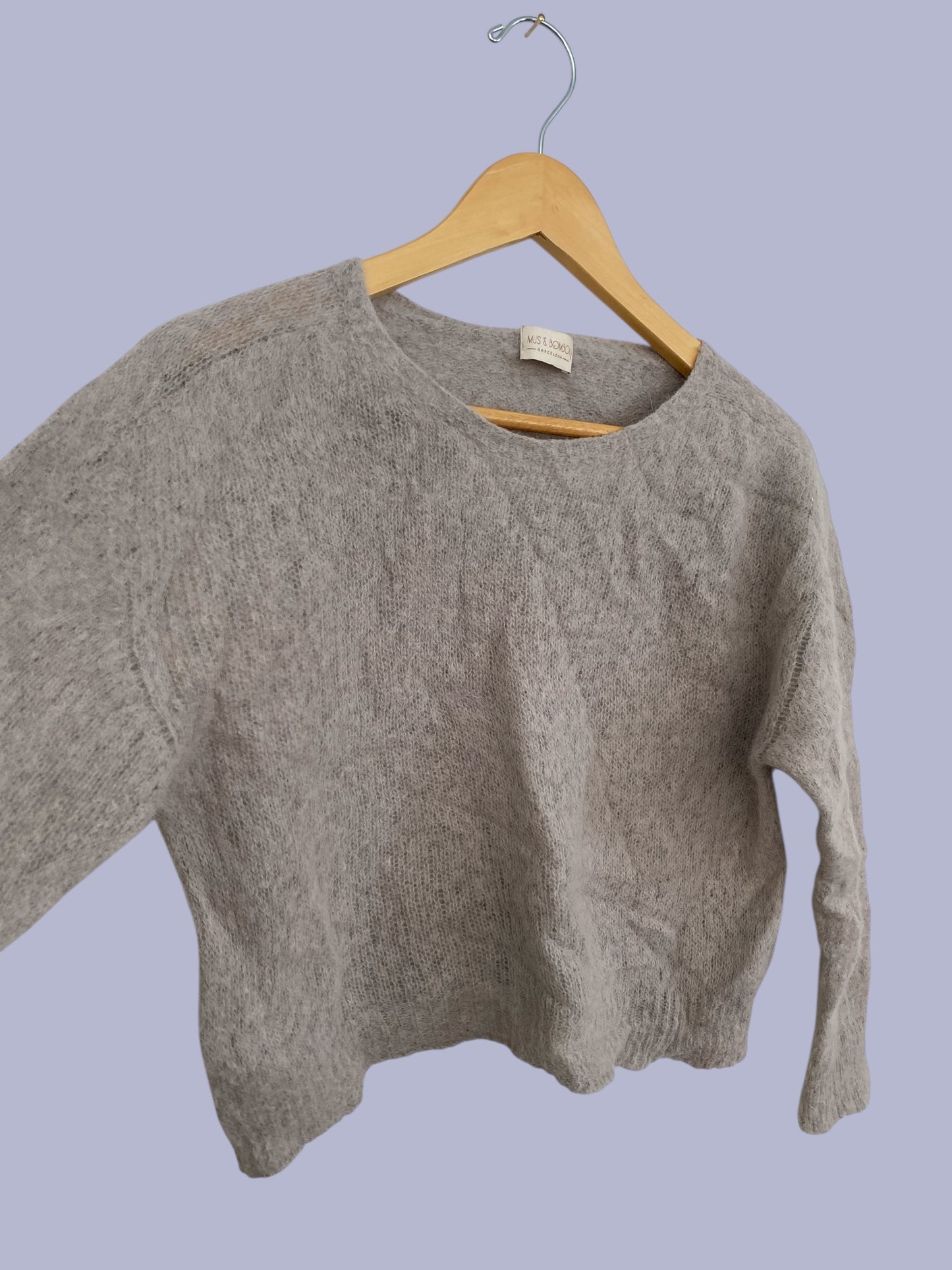 Light alpaca-merino blend crop sweater women's small | Mus & Bombon
