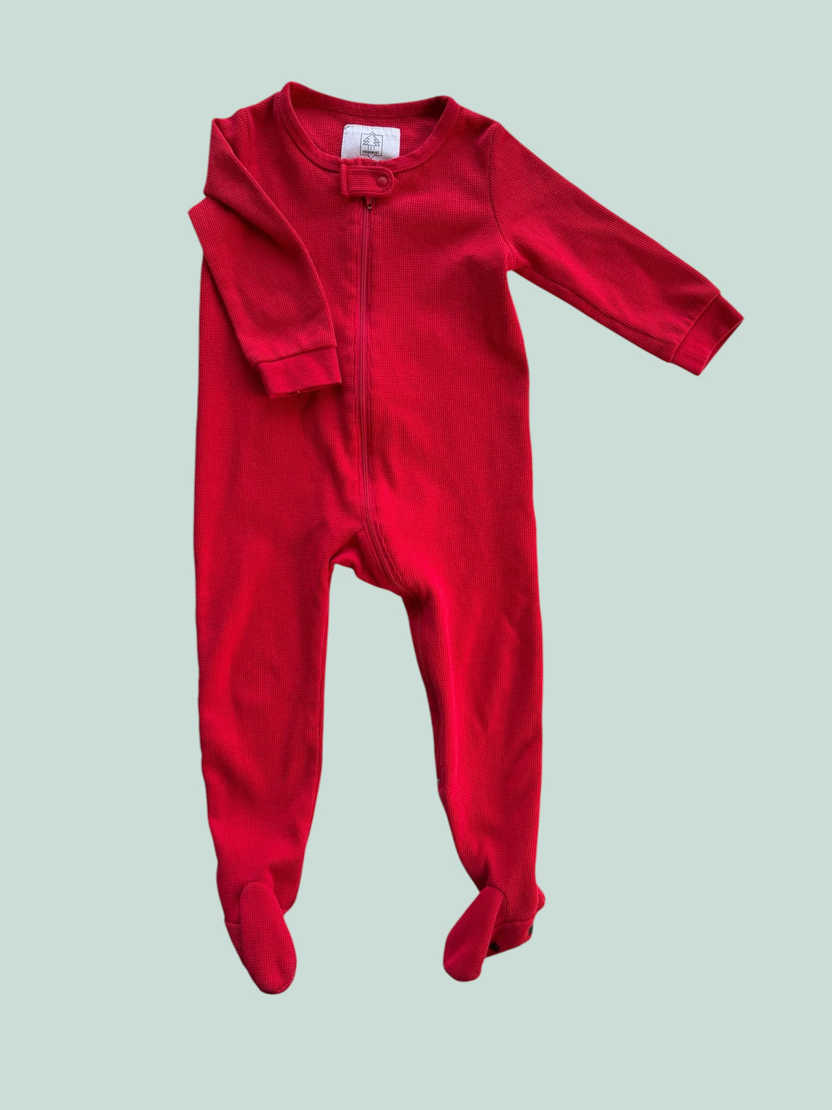 Red waffle cotton blend sleeper 18-24m | Arborist