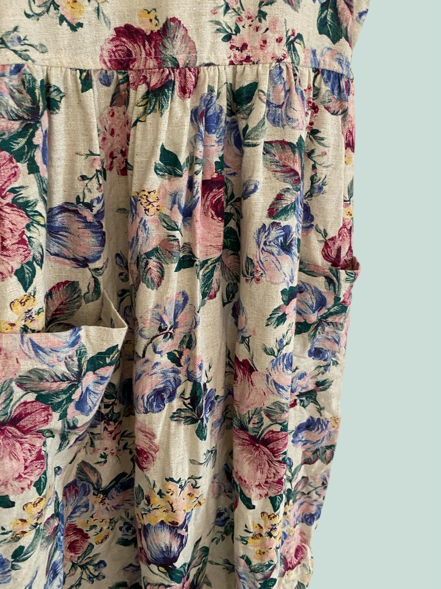 Vintage cotton/flax dress women's small/medium | Sugar Kaine (made in Canada)