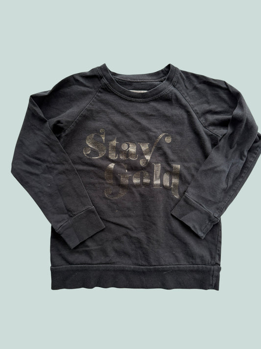 Organic cotton " Stay Gold" long sleeve top 5Y | Mini Mioche
