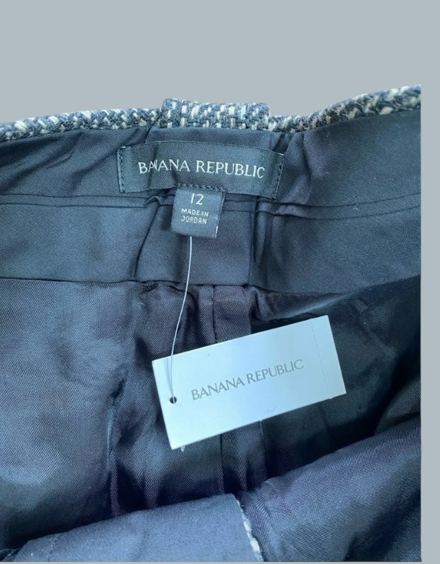 Brown wide leg cotton/wool blend pants women’s 12 US | Banana Republic NEW