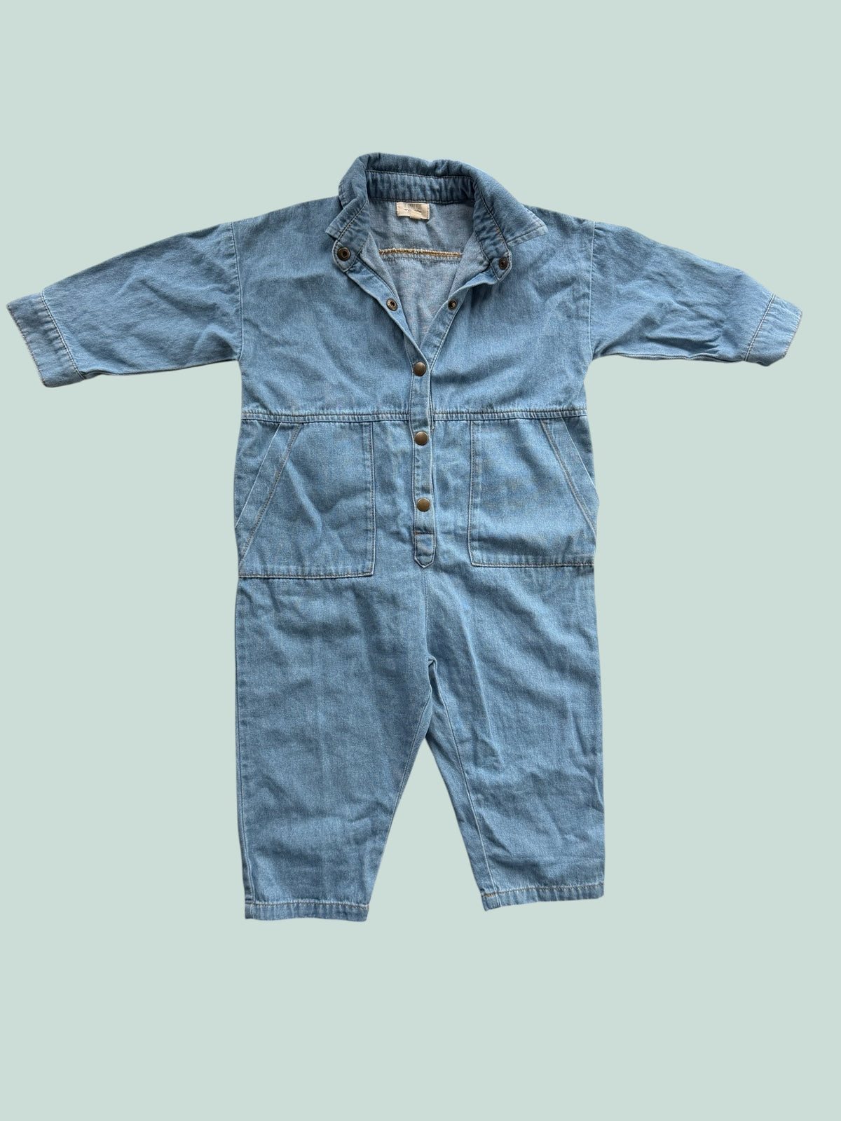Organic cotton denim boiler suit 2-3Y | The Simple Folk