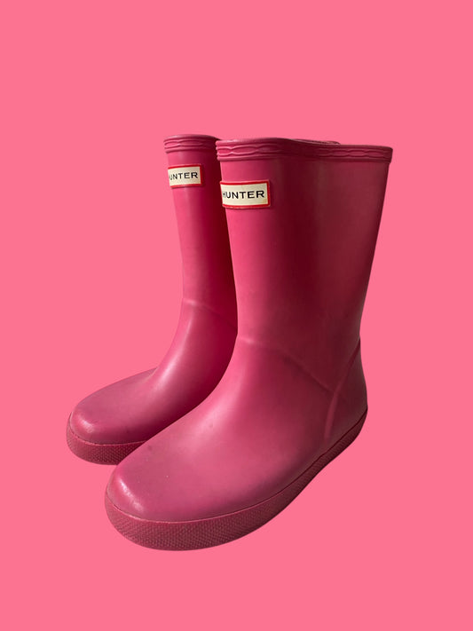 Matt pink rain/rubber boots 12 US little Kid | Hunter