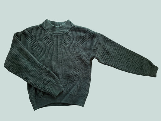 Cotton blend dark green knit sweater 12-14Y | H&M