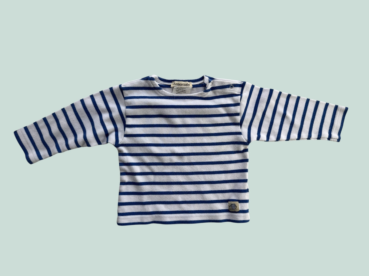 Cotton striped long sleeve top 12m | Armor Baby
